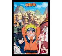 Naruto - Poster - Group + cadre amovible, Shinsuke® Maxi MDF noir, vitre acrylique