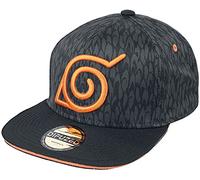Naruto shippuden Badge Homme Casquette Noir, 100% Coton,
