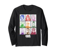 Naruto Shippuden Colorful Retro Pop Art Character Grid Anime Manche Longue