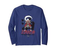 Naruto Shippuden Jiraiya Large Toad Sage with Kanji Anime Manche Longue, Unisexe pour Adultes, Bleu Marine, M