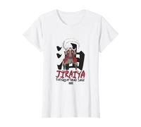 Naruto Shippuden Jiraiya Large Toad Sage with Kanji Anime T-Shirt, Femme, Blanc, XL