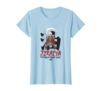 Naruto Shippuden Jiraiya Large Toad Sage with Kanji Anime T-Shirt, Femme, Bleu Céleste, 3XL