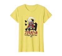 Naruto Shippuden Jiraiya Large Toad Sage with Kanji Anime T-Shirt, Femme, Citron, XL