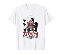 Naruto Shippuden Jiraiya Large Toad Sage with Kanji Anime T-Shirt, Homme, Blanc, S