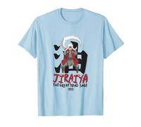Naruto Shippuden Jiraiya Large Toad Sage with Kanji Anime T-Shirt, Homme, Bleu Céleste, L