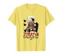 Naruto Shippuden Jiraiya Large Toad Sage with Kanji Anime T-Shirt, Homme, Citron, XL