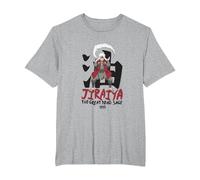 Naruto Shippuden Jiraiya Large Toad Sage with Kanji Anime T-Shirt, Homme Grandes Tailles, Gris Chiné, 2X Tall