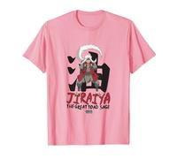 Naruto Shippuden Jiraiya Large Toad Sage with Kanji Anime T-Shirt, Homme, Rose, XL