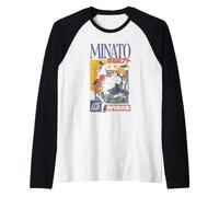 Naruto Shippuden Minato Colorblock Kanji Collage Anime Manche Raglan
