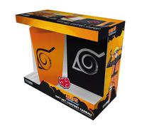 Naruto Shippuden Pack XXL Carnet Verre + Épingle + Poche Konoha Abystyle Set