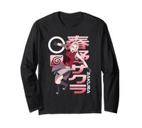 Naruto Shippuden Sakura Pink Kanji Collage Anime Manche Longue