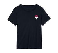 Naruto Shippuden Sasuke Uchiha Icon Front and Back Anime T-Shirt, Femme Grandes Tailles, Noir, 6X