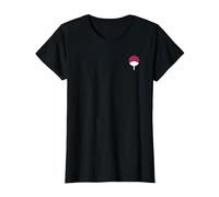 Naruto Shippuden Sasuke Uchiha Icon Front and Back Anime T-Shirt, Femme, Noir, S