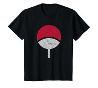 Naruto Shippuden Sasuke Uchiha Symbole désespéré T-Shirt, Enfant, Noir, 4 Ans