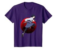 Naruto Shippuden Sasuke with Sharingan Anime T-Shirt, Enfant, Violet, 12 Ans