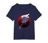 Naruto Shippuden Sasuke with Sharingan Anime T-Shirt, Femme Grandes Tailles, Bleu Marine, 3X