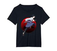 Naruto Shippuden Sasuke with Sharingan Anime T-Shirt, Femme Grandes Tailles, Noir, 5X