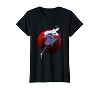 Naruto Shippuden Sasuke with Sharingan Anime T-Shirt, Femme, Noir, S