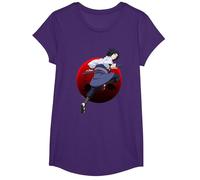 Naruto Shippuden Sasuke with Sharingan Anime T-Shirt, Fille, Violet, XS