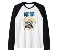 Naruto Shippuden Teamwork Group Portrait with Kanji Anime Manche Raglan