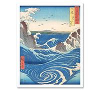 Naruto Whirlpool Awa Province Utagawa Hiroshige Japanese Woodblock Art Print Framed Poster Wall Decor 12x16 inch Japonais Bois Affiche mur Déco