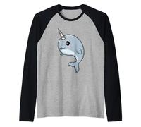 Narval Chibi Kawaii Licorne Drôle Manche Raglan