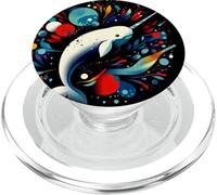Narval Minimaliste et Vibrant Style Noël Anniversaire PopSockets PopGrip pour MagSafe