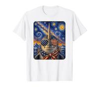 Narval Portant des Lunettes Drapeau américain Art américain T-Shirt Graphique avec Valeur
