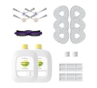 Narwal Freo Pack d'Accessoires : Nettoyant pour Sol x2, Patins de Serpillière x6, Brosses Latérales x4, Brosse Principale x1, Filtres HEPA x2