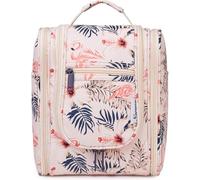 Narwey Trousse de Toilette Suspendue, Trousse de Toilette de Voyage pour Femmes, Organisateur de Maquillage et de cosmétiques pour Les Essentiels de Vacances (Flamingo Beige (Petit))