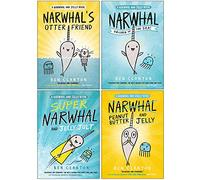 Narwhal and Jelly Series Books 1 - 4 Collection Set par Ben Clanton (Licorne de la mer, Super Narwhal et Jelly Jolt, Peanut Butter and Jelly & Narwhal's Otter Friend)