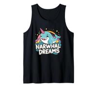 Narwhal Dreams Mignon Dessin animé océan Licorne Baleine Débardeur