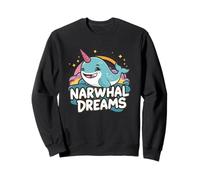 Narwhal Dreams Mignon Dessin animé océan Licorne Baleine Sweatshirt