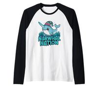 Narwhal Nation - Licorne océanique Mignonne avec Chapeau Manche Raglan