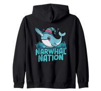 Narwhal Nation - Licorne océanique Mignonne avec Chapeau Sweat à Capuche