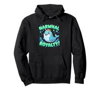 Narwhal Royalty Crownty Cartoon Ocean Whale Character Sweat à Capuche