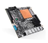 NAS Motherboard Mini ITX Ultra 5 155H, 10GbE + Dual 5GbE + 2.5GbE LAN, 12 SATA Ports, Dual M.2 NVMe Gen4, DDR5 8G RAM 128G SSD, TF, Type-C, PCIe 4.0 x8, HD+DP+TypeC+eDP 4 Display, NAS Server/Storage
