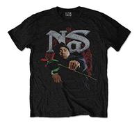 Nas - T-Shirt # M Black Unisex # Red Rose [Import]