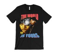 Nas The World is Yours T Shirt - Illmatic - Q-Tip - Nasty Nas Queens Bridge qbcBlackS