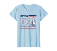NASA Americana USA Iconic Space Shuttle Big Chest Text Logo T-Shirt