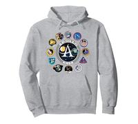 NASA Apollo Missions Sweat à Capuche, Unisexe pour adultes, Gris Chiné, L