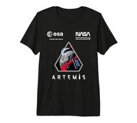 NASA Artemis II Mission Patch Worm et ESA Logo T-Shirt Haut de Gamme