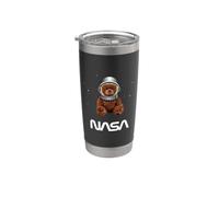 NASA Astronaute Ours En Peluche Mignon Casque Worm Logo Gobelet isotherme en acier inoxydable double paroi