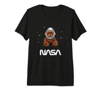 NASA Astronaute Ours en Peluche Mignon Casque Worm Logo T-Shirt Haut de Gamme