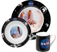 NASA Breakfast Set Rocket - Set de vaisselle 3 pièces assiette, bol & tasse en porcelaine