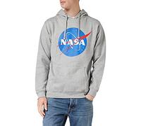 Nasa Circle Logo, Sweat-Shirt À Capuche Homme, Gris (Grey Marl SPO), Medium