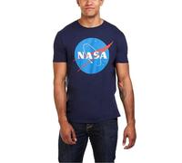 Nasa Circle Logo T-Shirt, Bleu (Navy Navy), Medium Homme