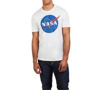Nasa Circle Logo T-Shirt, Blanc (White White), Large Homme