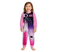 NASA Combinaison pour fille - Pyjama à manches longues - Rose et rose, rose, 122 cm-128 cm