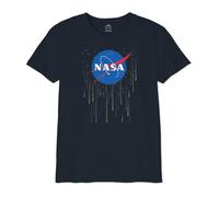 Nasa LEGENED Icon Officiel Logo imprimé T-Shirt pour garçons - Col Rond Manches Courtes Coton Doux Confortable Mode Active pour Enfants, Rain metor Holidays_Navy,06 Ans